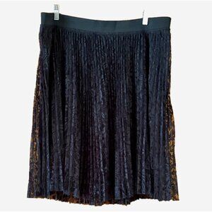 Lane Bryant Women’s 18/20 Black Sheer Lace Midi Skirt Lined Elastic Waist NWOT